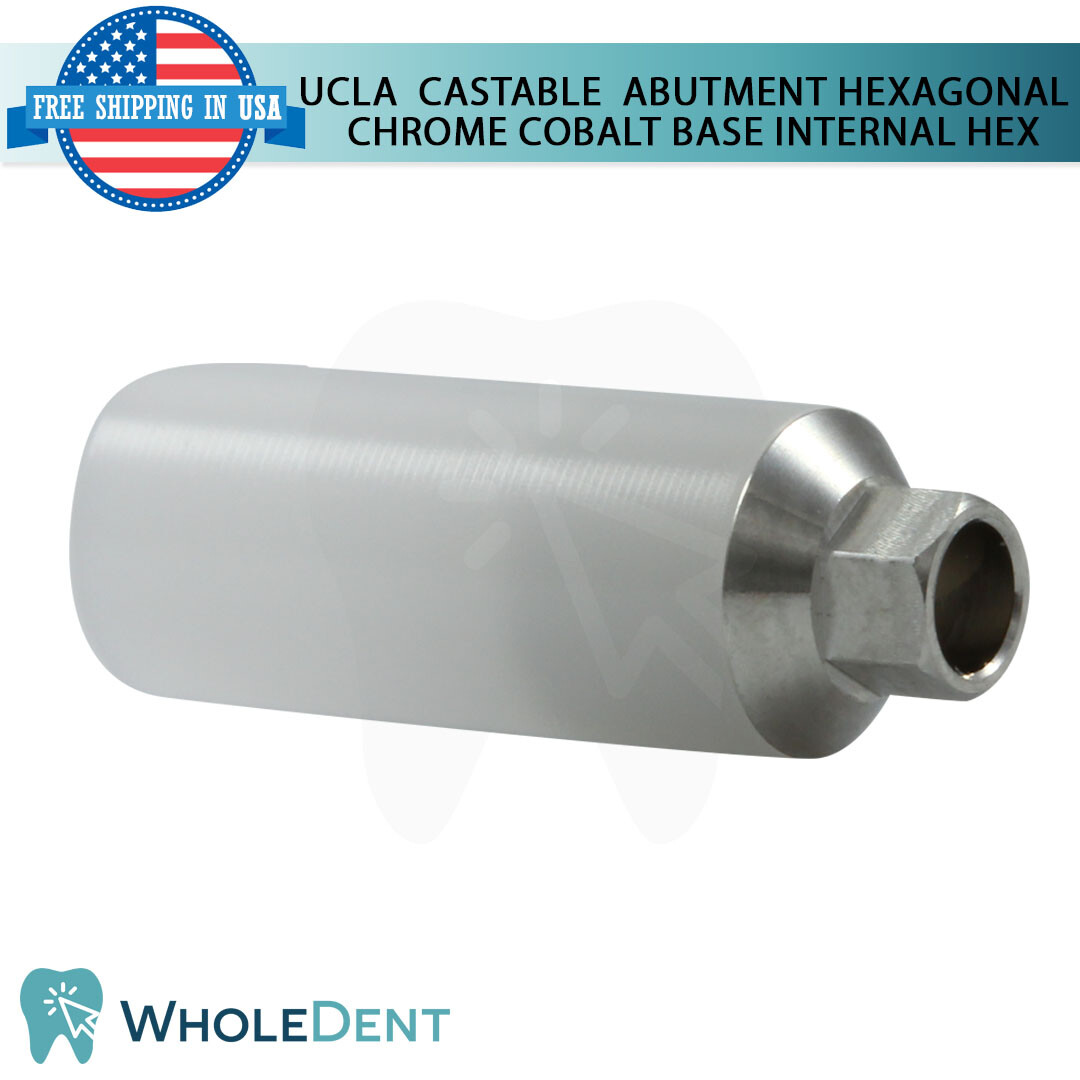10x UCLA Castable Abut ment Hexagonal Chrome Cobalt Dental Im plant Internal Hex