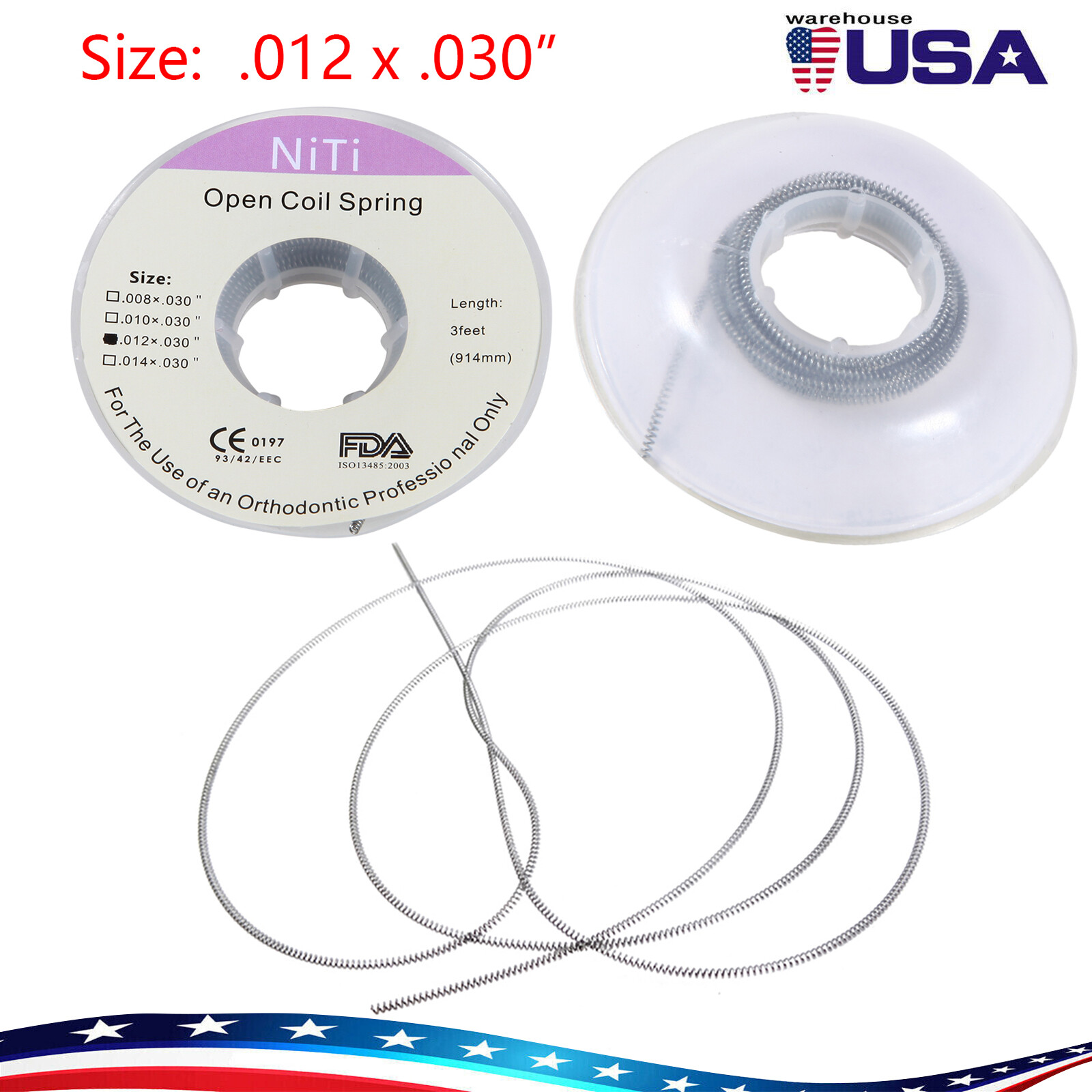 914 mm Dental Orthodontic Niti Open Coil Spring 3 Feet Dia.012 Inch