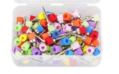 Dental Nylon Bristle Rubber Latch Flat Prophy Cups Polishing Brushes Prophylaxis