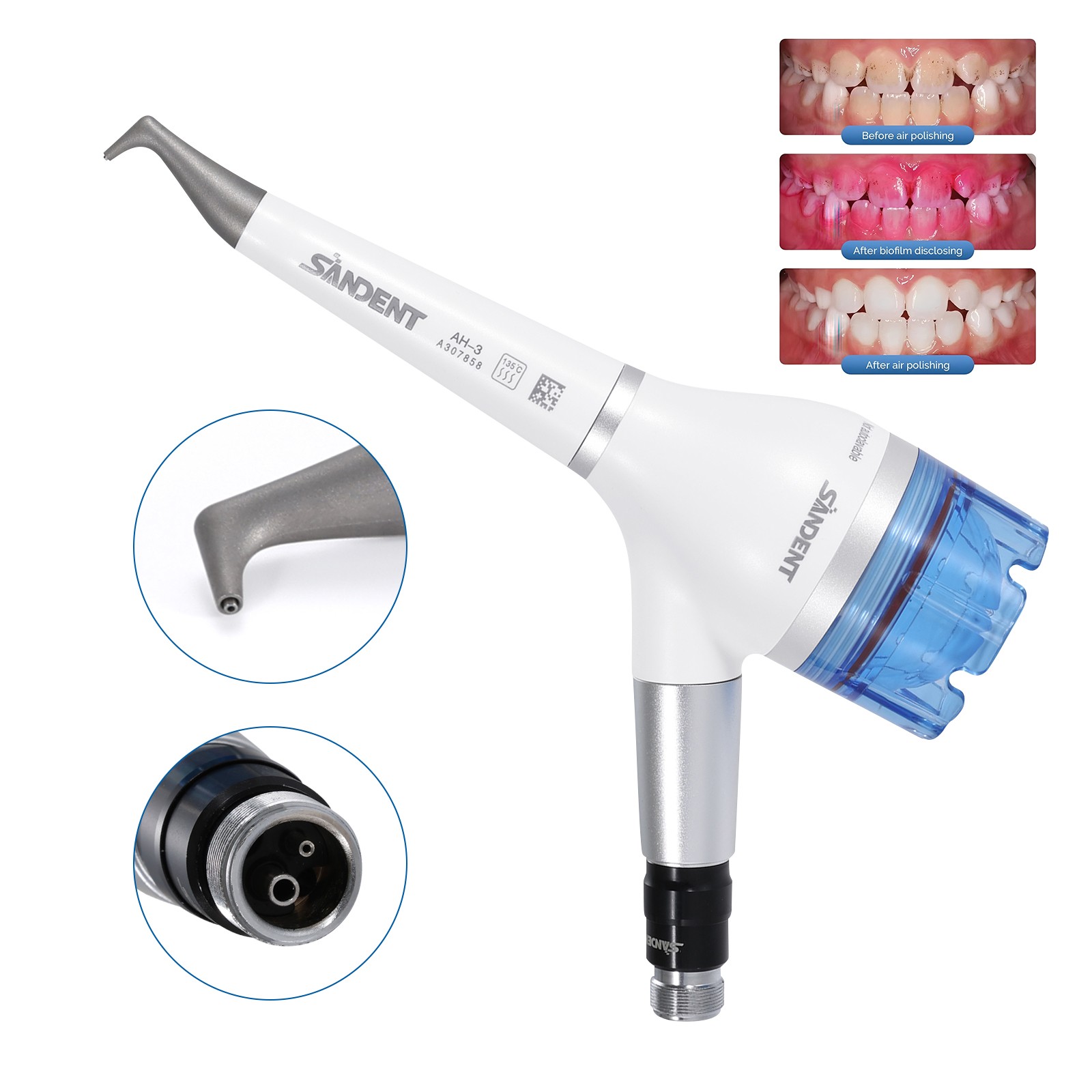 VRN Dental Air Polisher Prophy Handpiece AIR-FLOW Handy 4 Hole/2 Hole