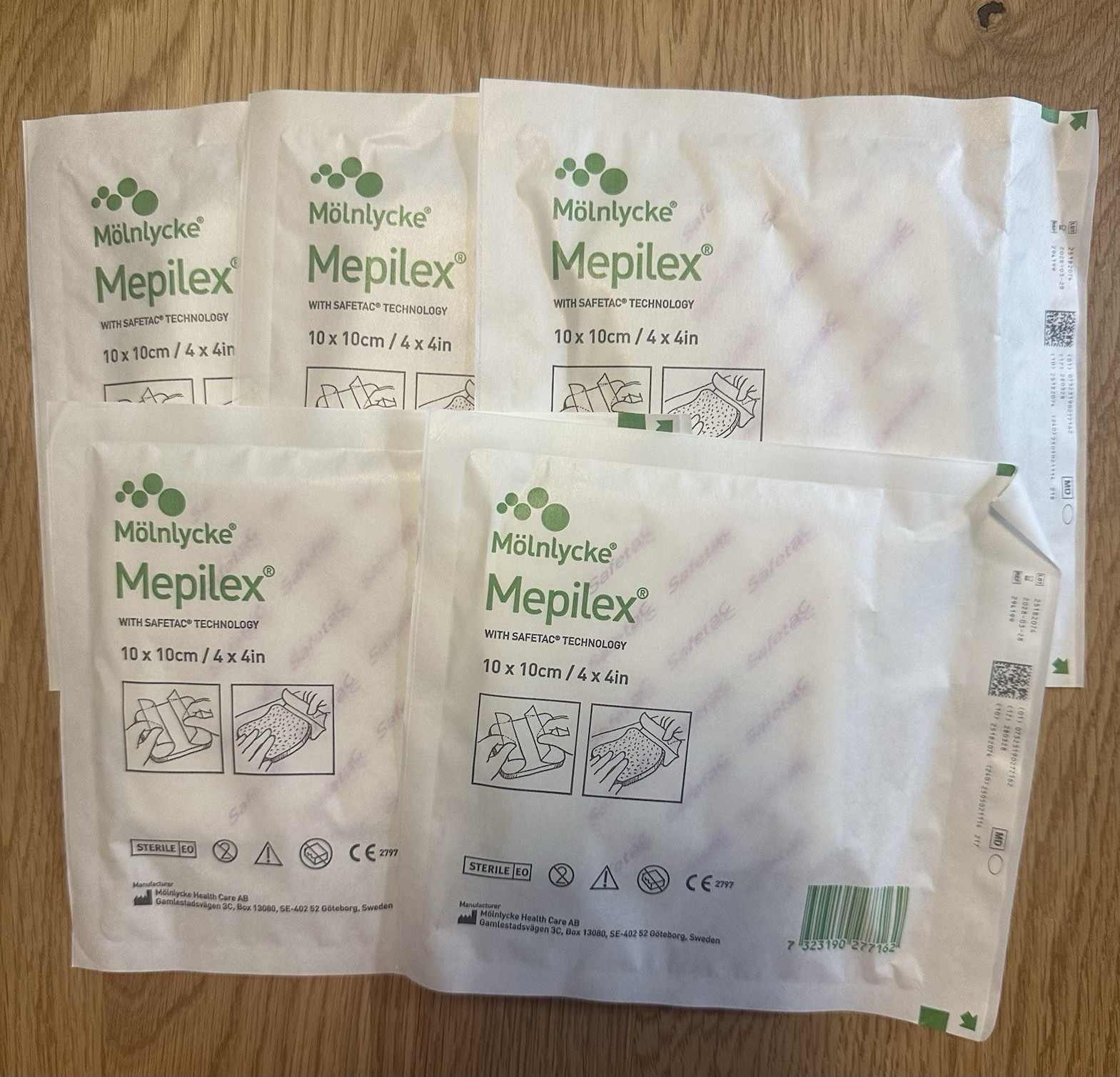 Mölnlycke Mepilex Sterile Square Wound Dressing 4”x4” White MPN 294199 5 Count