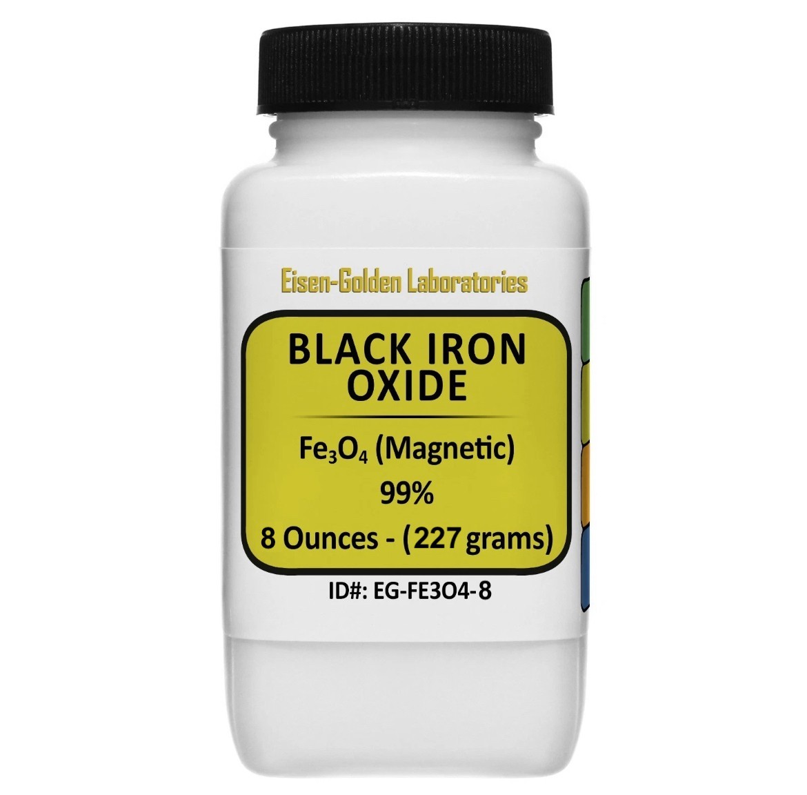 Black Iron Oxide [Fe3O4] 99% ACS Grade Powder 8 Oz in a Space-Saver Bottle USA