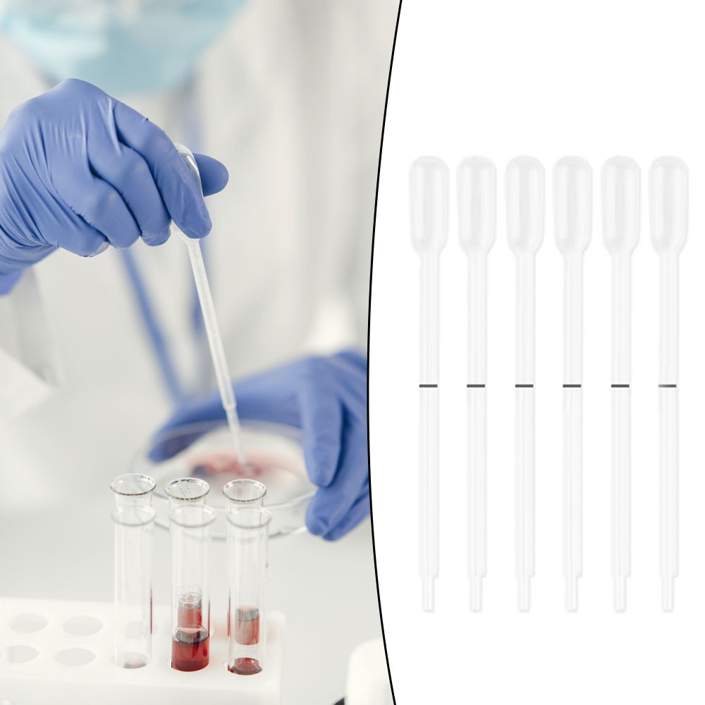 20PCS 40ul Disposable Dropper Blood Liquid Graduated Transfer Pasteur Pipettes