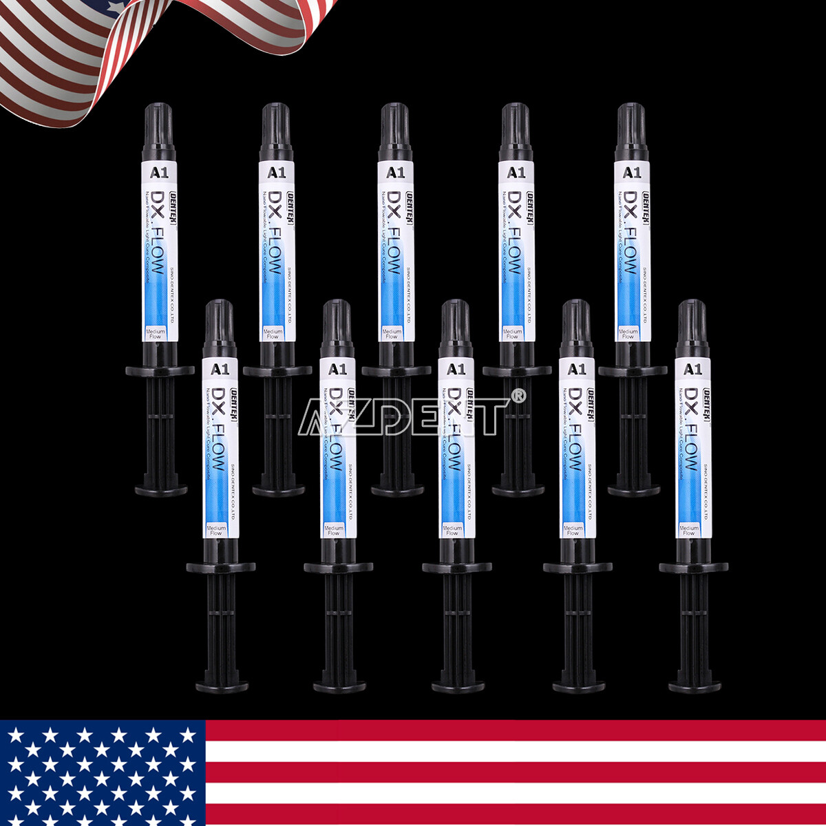 DX.FLOW DENTEX Flowable Medium Flow Light Cure Composite Resin A1 A2 A3