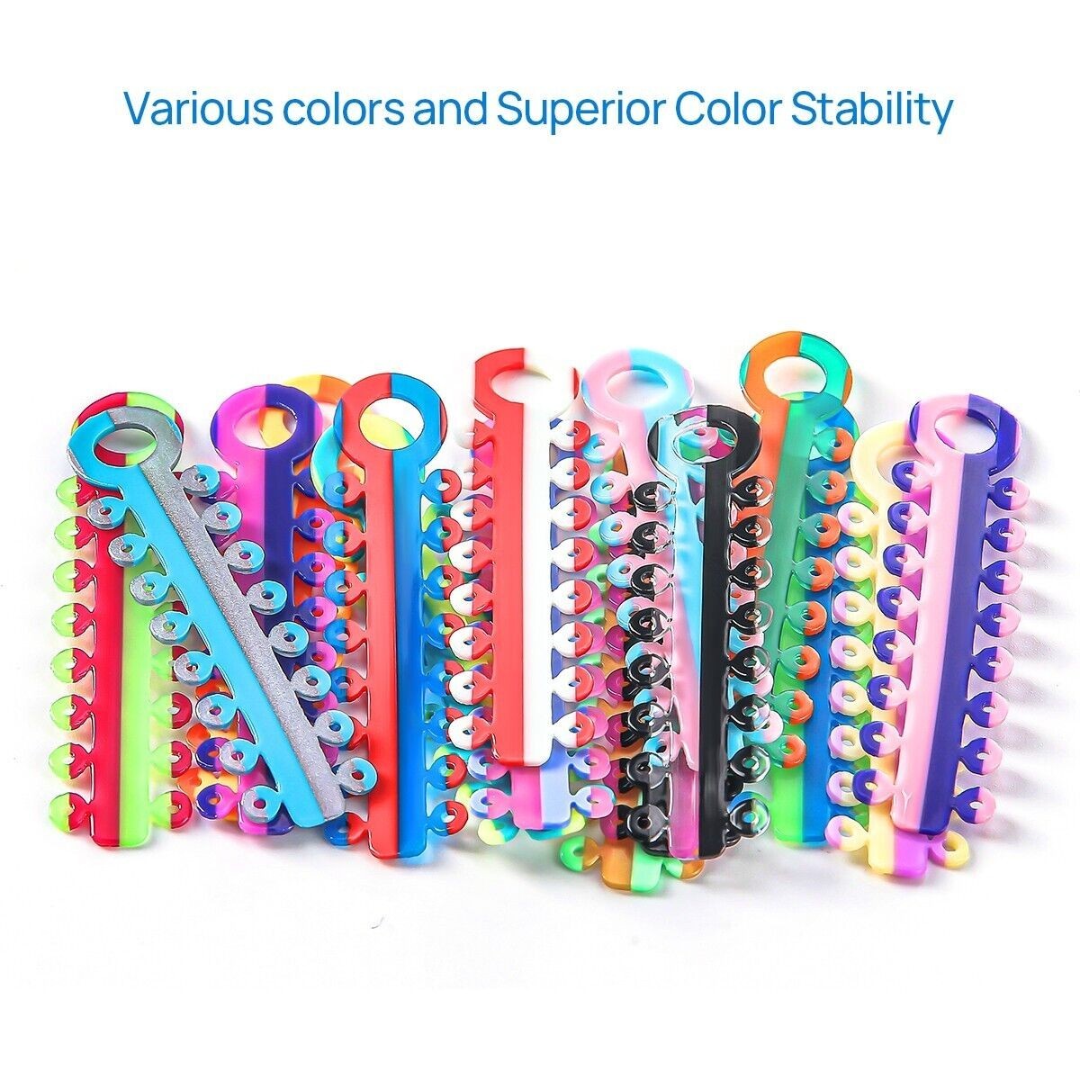 7 Types Dental Orthodontic Ligature Ties Braces Elastic Rubber Bands Mixed Color