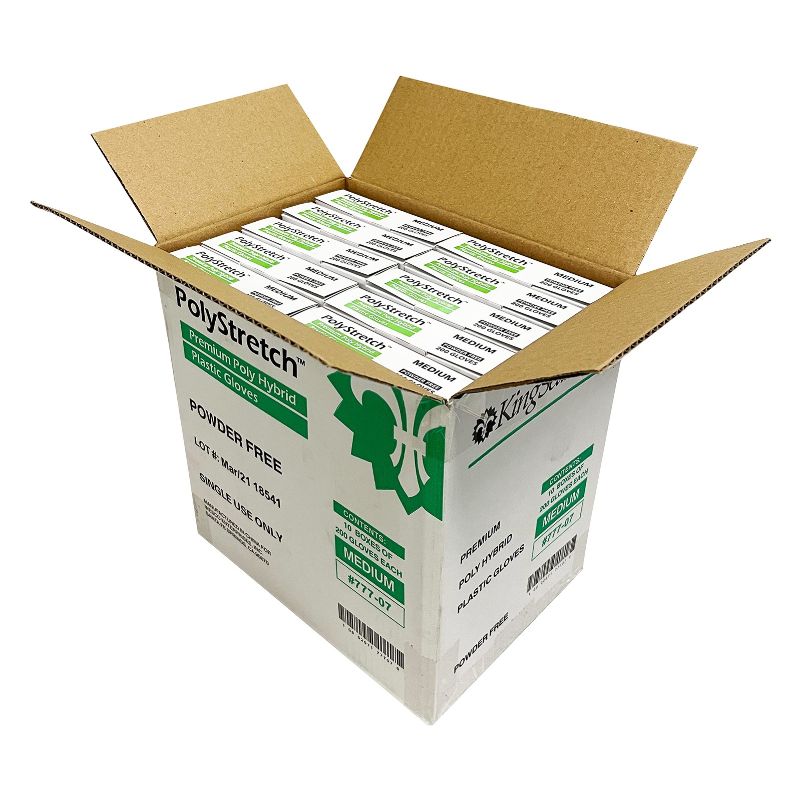 Kingseal 800 Count Polystretch Tpe Poly Hybrid Disposable Gloves Powder-Free