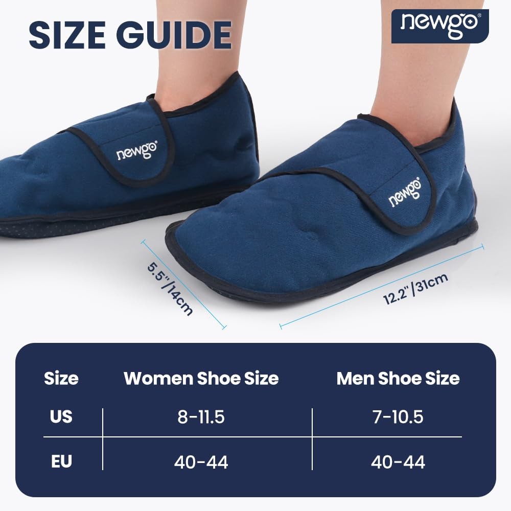 NEWGO Foot Ice Pack Slippers for Heel and Arch One Size Fits Most, Blue
