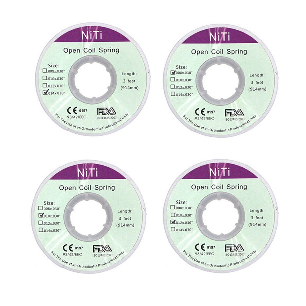 4 Rolls Dental Orthodontic Niti Open Coil Spring 008/010/012/014 914mm