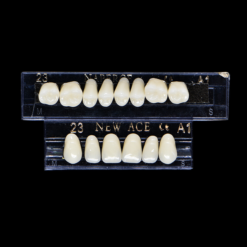 168X/Box Dental Acrylic Resin False Teeth 23# Shade A1 Denture Full Upper Lower