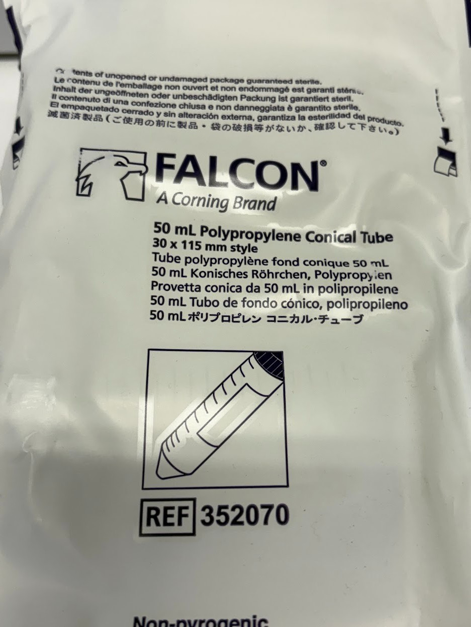 (50 PCS) NEW Corning Falcon 352070 50mL Conical Centrifuge Tubes 30x115mm