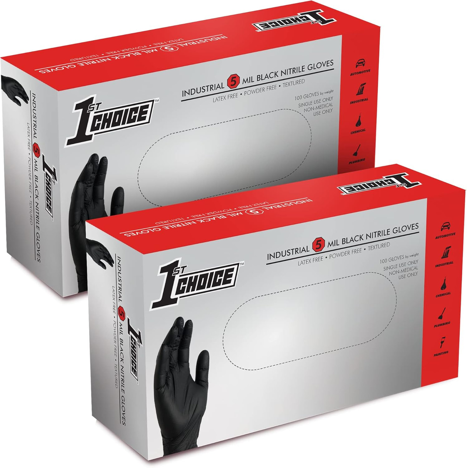 Disposable Nitrile Gloves Black 5 Mil Food Grade Latex-Free Cleaning Food Prep