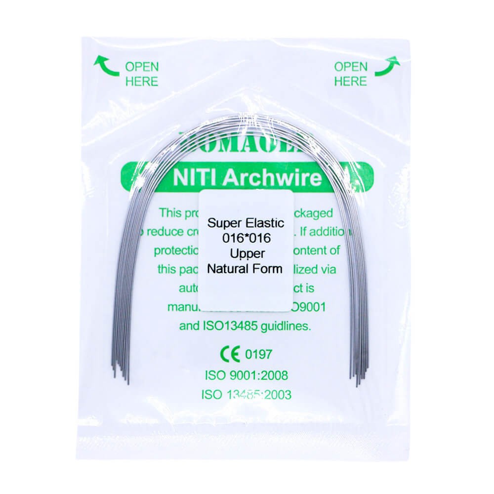 50×Dental Ortho Super Elastic Niti Rectangular Arch Wire Natural 16×16 Upper