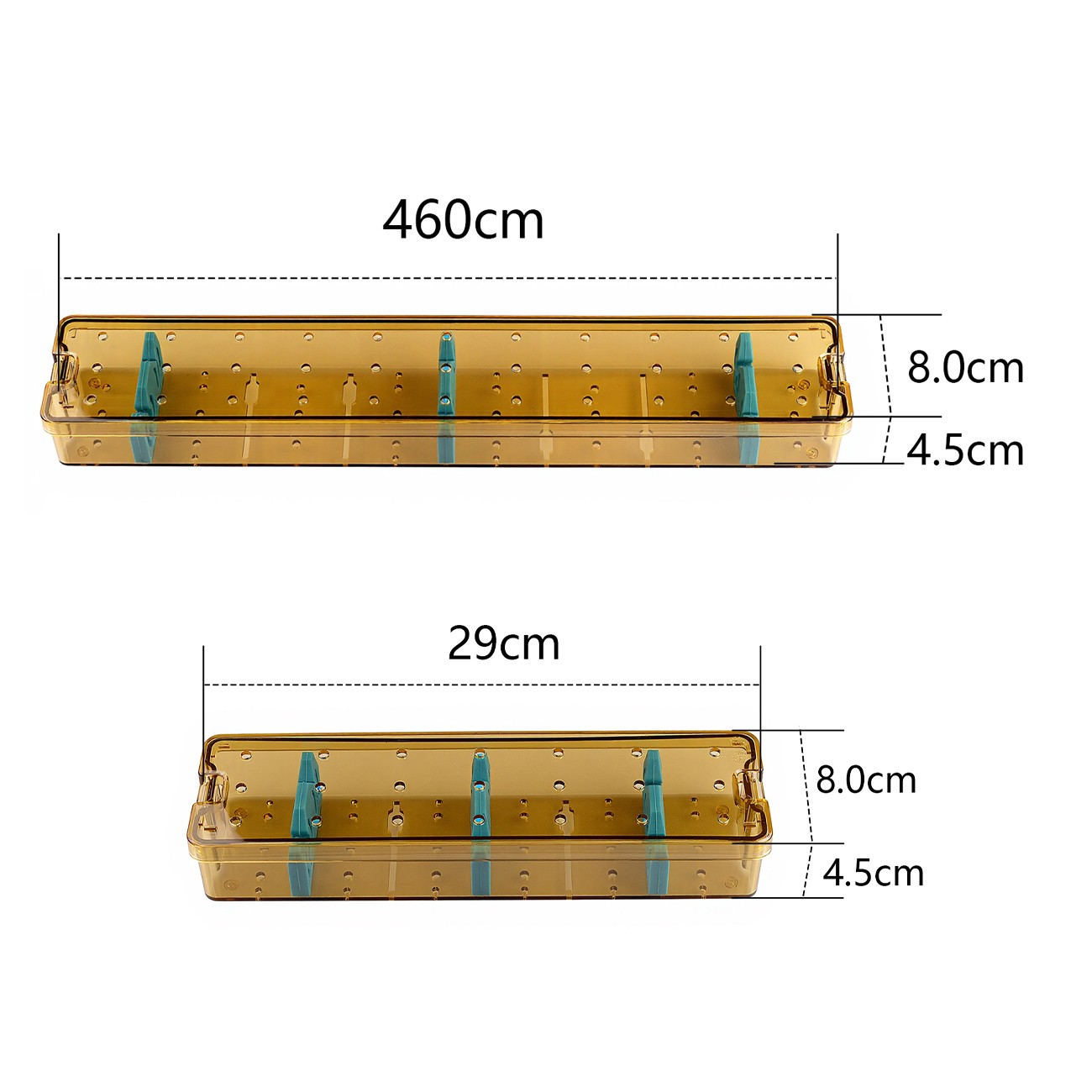 2Pcs PPSU Endoscope Instrument Sterilization Tray Disinfection Box Large+Small