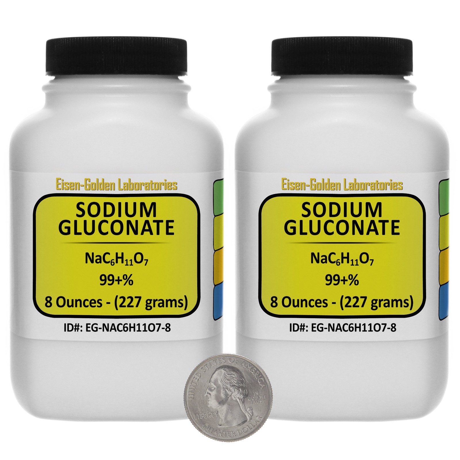 Sodium Gluconate [NaC6H11O7] 99+% USP Grade Powder 1 Lb in Two Bottles USA