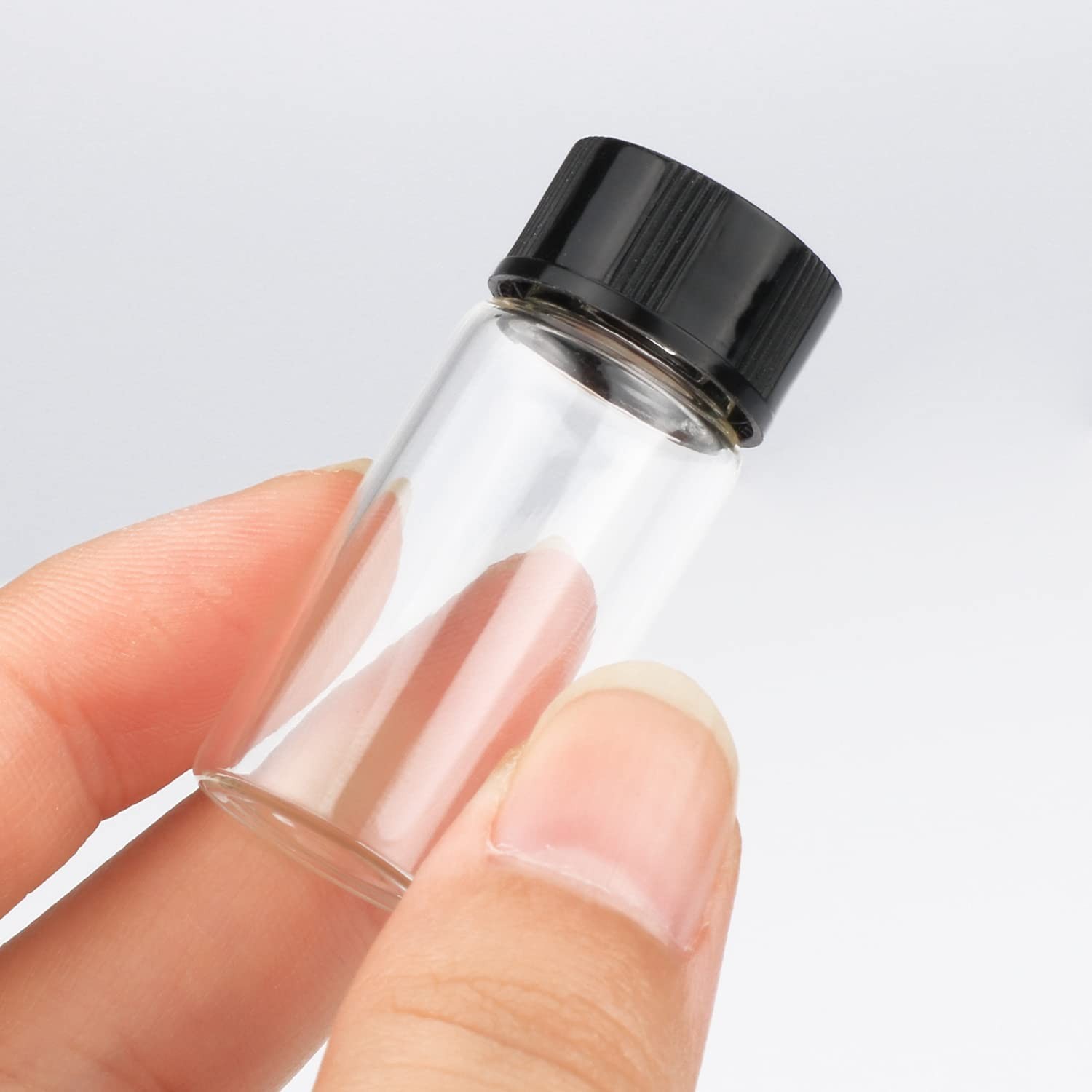 100 Pack 3ml Clear Glass Vials with Screw Caps – Lab Storage Bottles, Borosilica