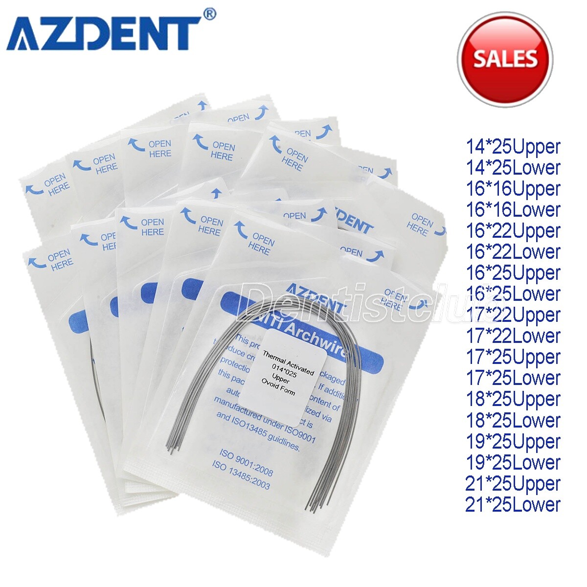 10XAZDENT Dental Orthodontic Thermal Activated Niti Arch Wires Rectangular Ovoid