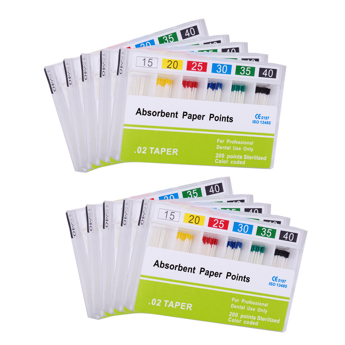 10Packs Dental Endodontic Absorbent Paper Points 15-40# Taper 0.02 Root Canal