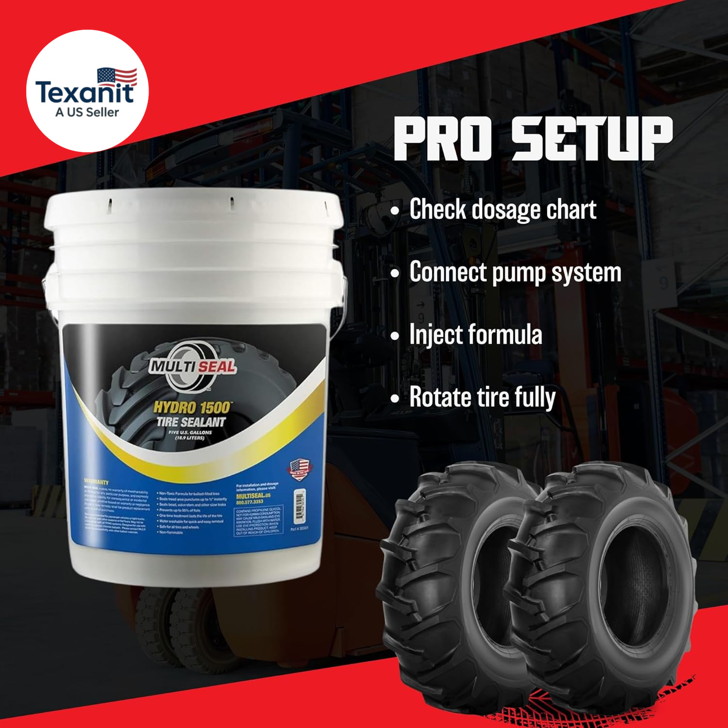 HYDRO 1500 Propylene Glycol Based Formula – Liquid Ballast-Filled Tire Sealant f