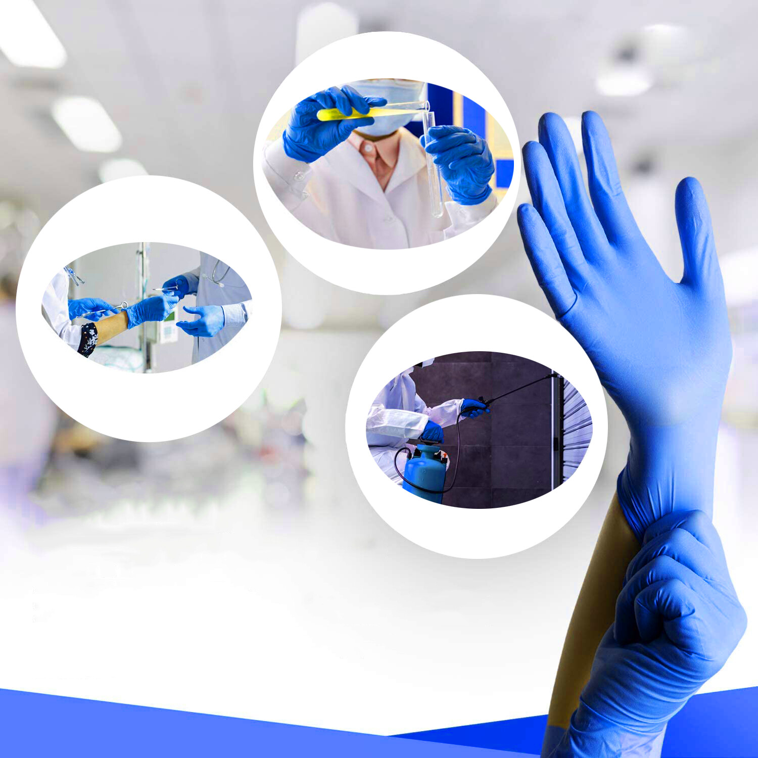 1000 PCS Basic Blue Vinyl Exam Gloves S SIZE