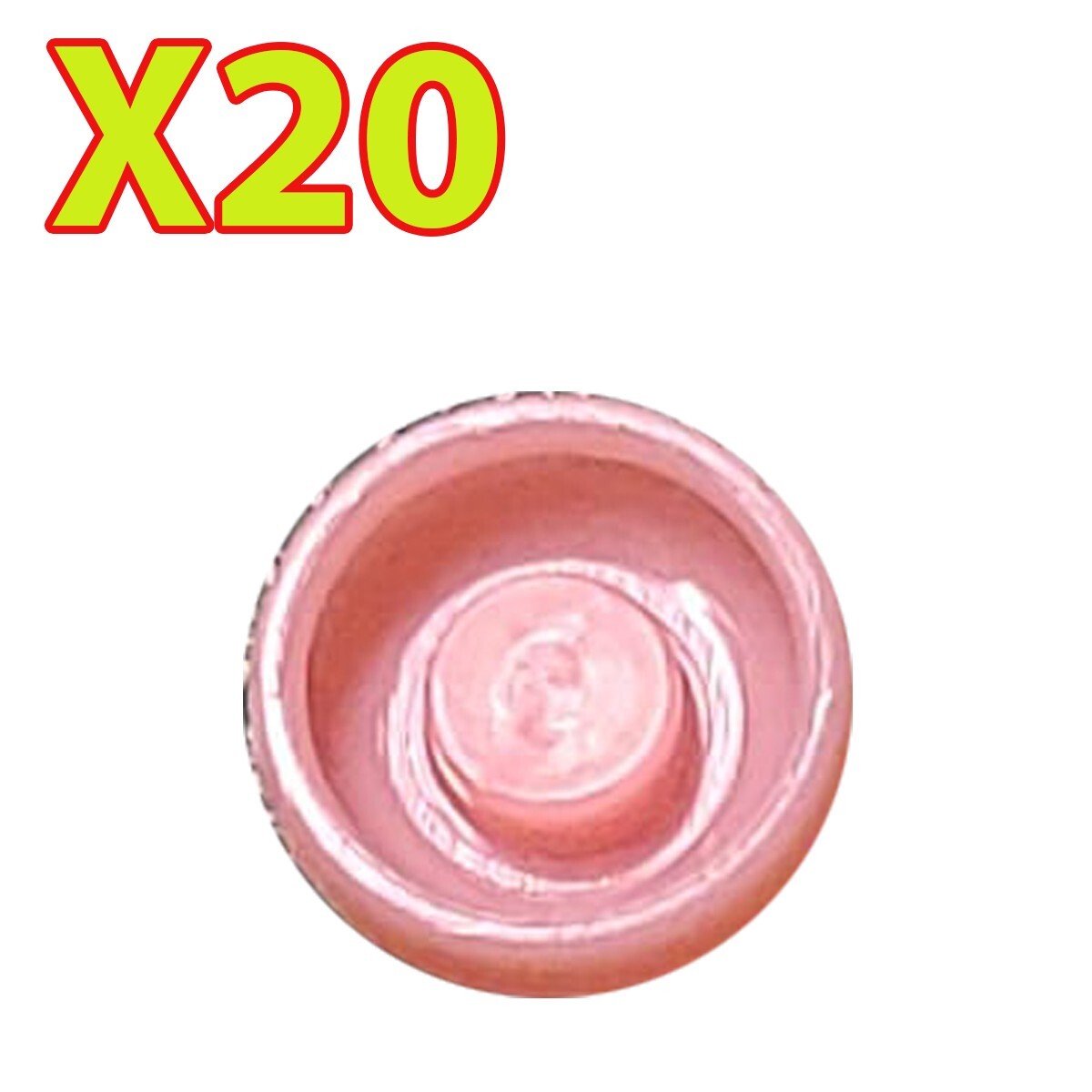 Overdenture Abutment Removable Male Caps Inserts Soft Pink 3.0 lbs (20 Pack)