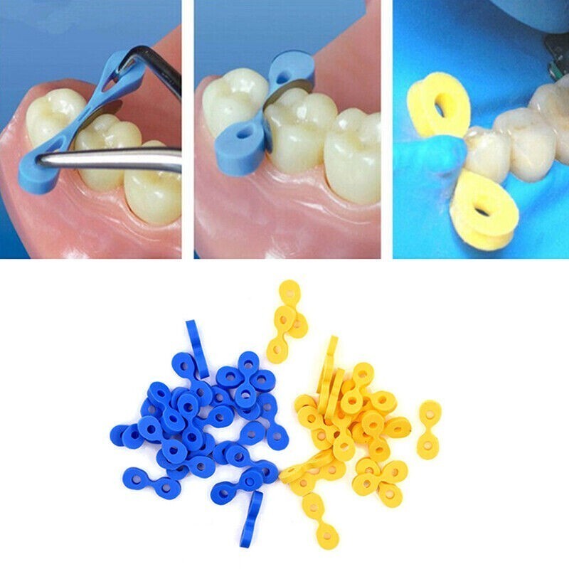 40 Pcs Dental Elastic Fixing Wedges Sectional Matrix Composite Rubber Dam 1.808
