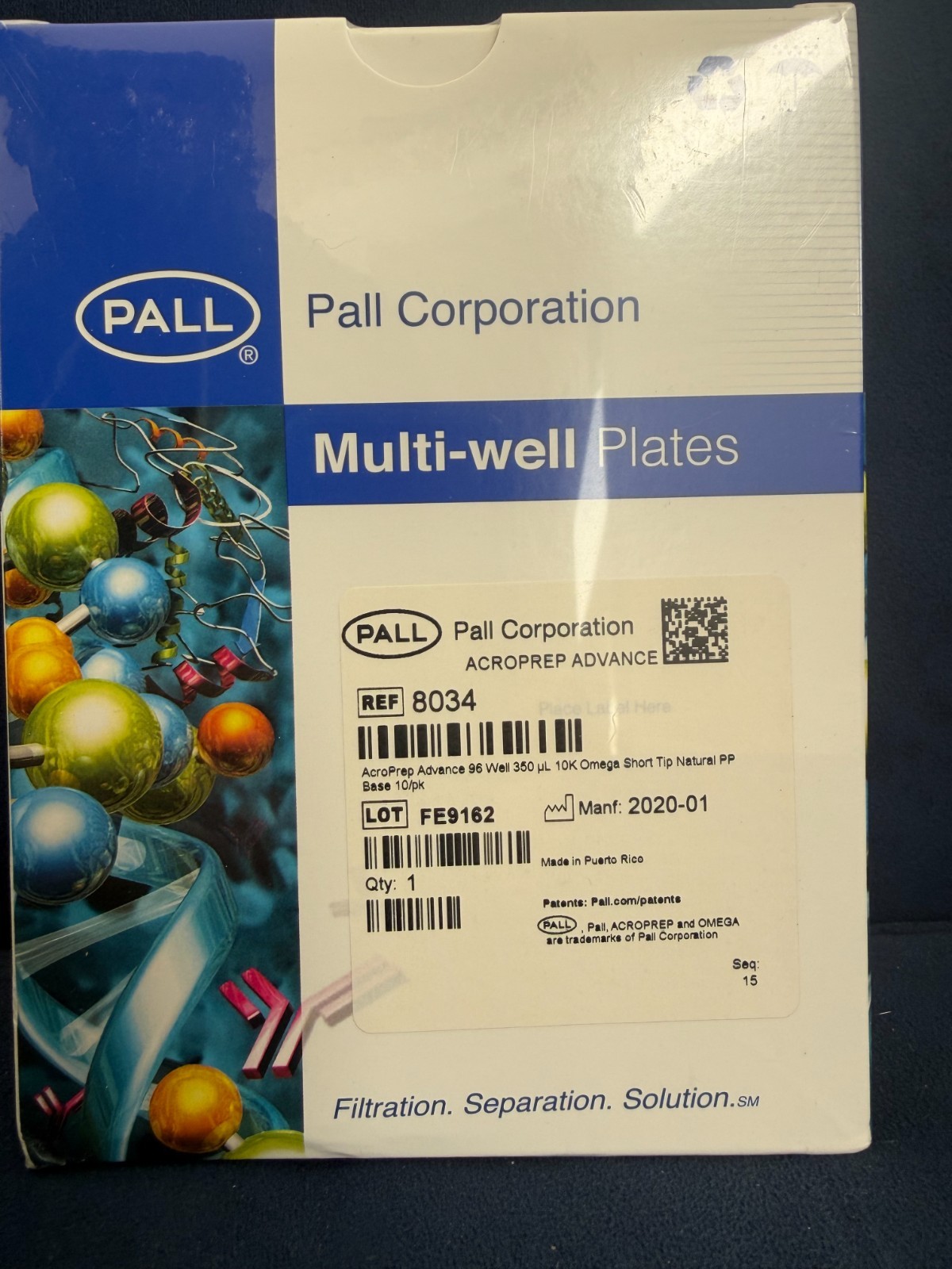 AcroPREP ADVANCE 96 WELL 350UL 10K OMEGA SHORT TIP NATURAL PP BASE 10PK