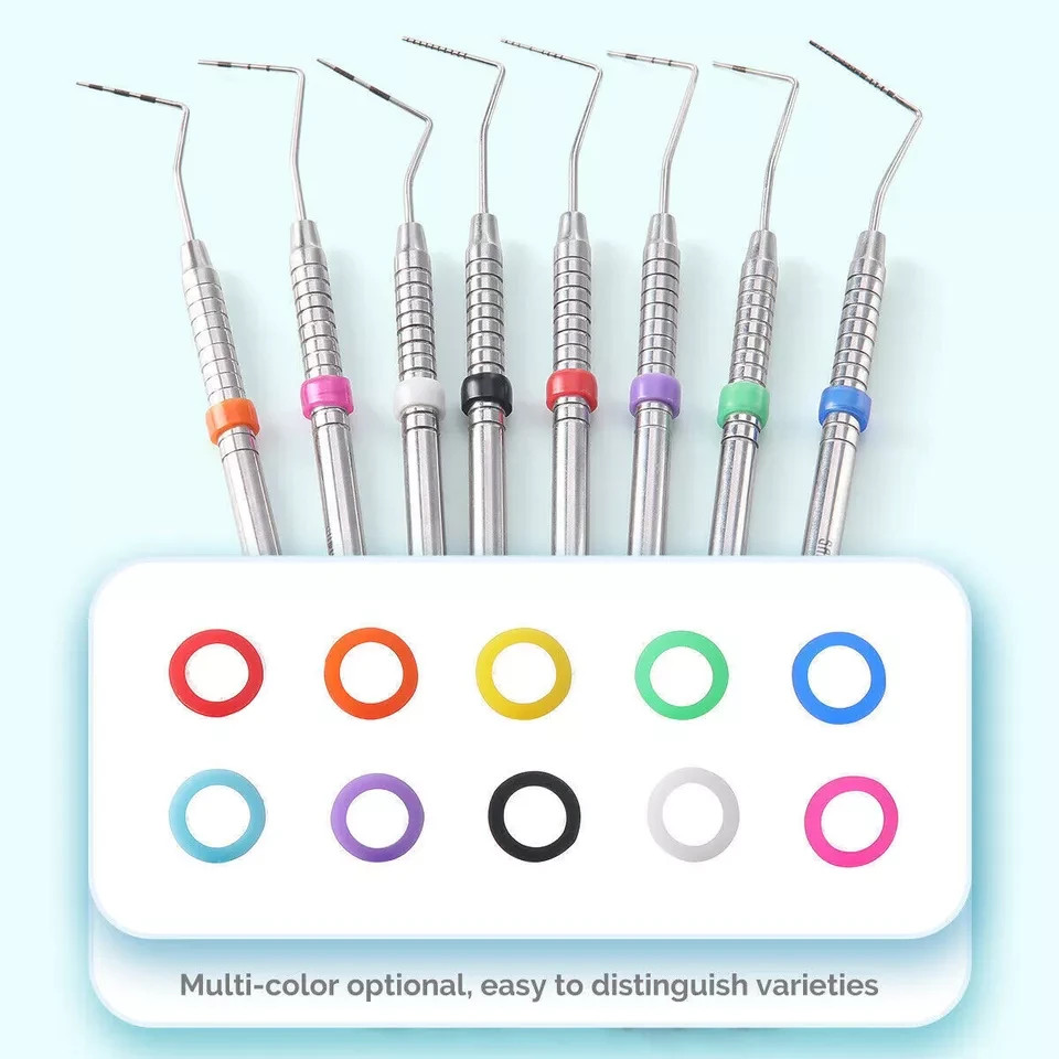 10 Colors 100 Pcs/Box Big 6*8*5mm Dental Instrument Silicone Color Code Rings