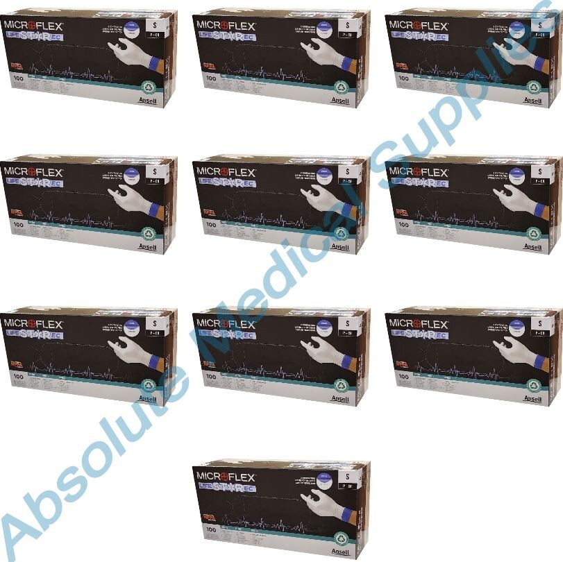 *1,000-Glove* Ansell MicroFlex LIFESTAR EC PF Dual Layer Extended Cuff LSE-104-S