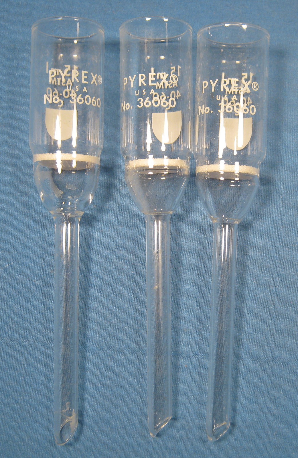 PYREX 15 ML FRITTED FUNNELS «C» X3 FREE SHIPPING 5