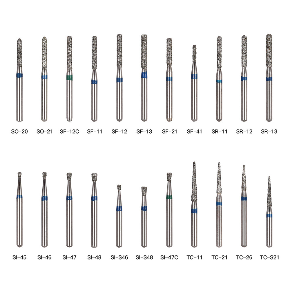 1000pcs/200Box AZDENT Dental Diamond Burs For High Speed Handpiece Friction Grip