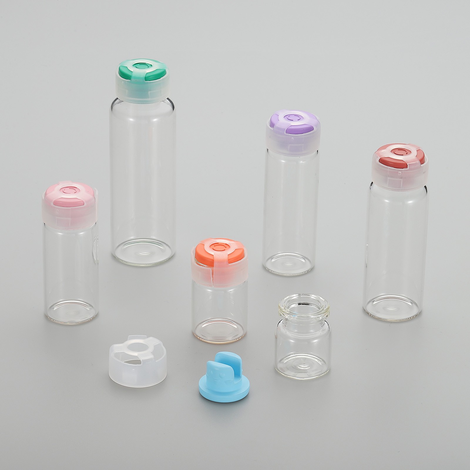 30ml Clear Glass Sample Vials, 20Pcs Small Liquid Bottles, Purple