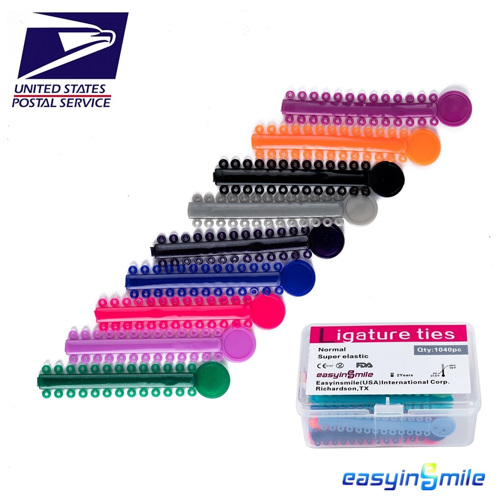 Orthodontic Dental Tie Ligature 40PCS Easyinsmile Elastic Rubber Band Assort