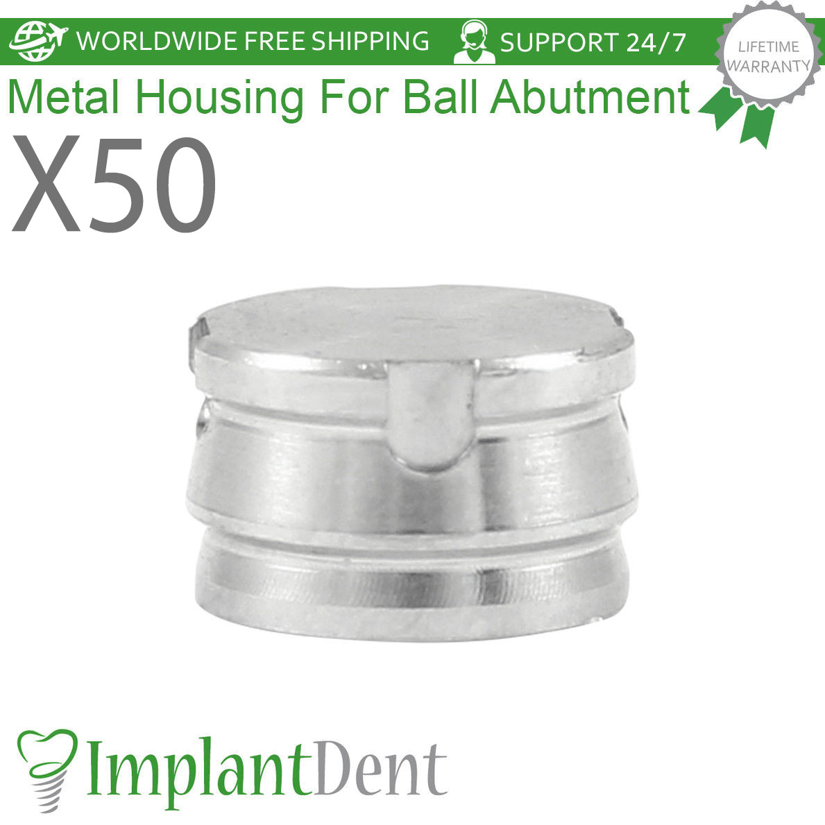 50x Dental Regular Size Metal Cap For Ball Attachment Prosthetic Dentistry Lab