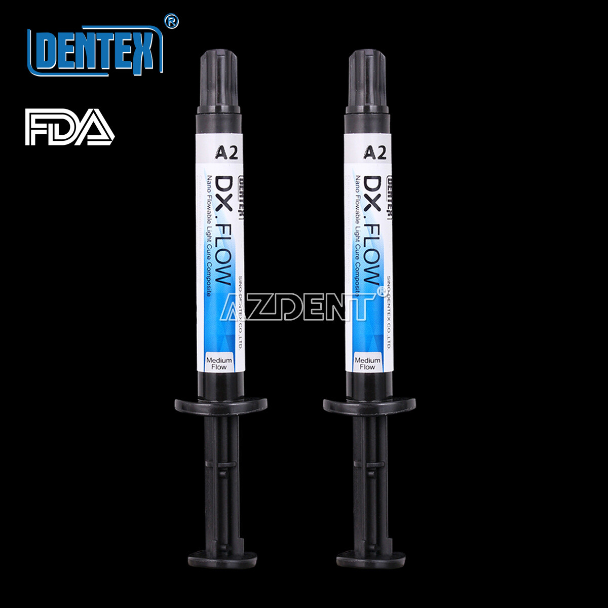 Dental Flowable Medium Flow Light Cure Composite A2 Shade DENTEX DX.FLOW