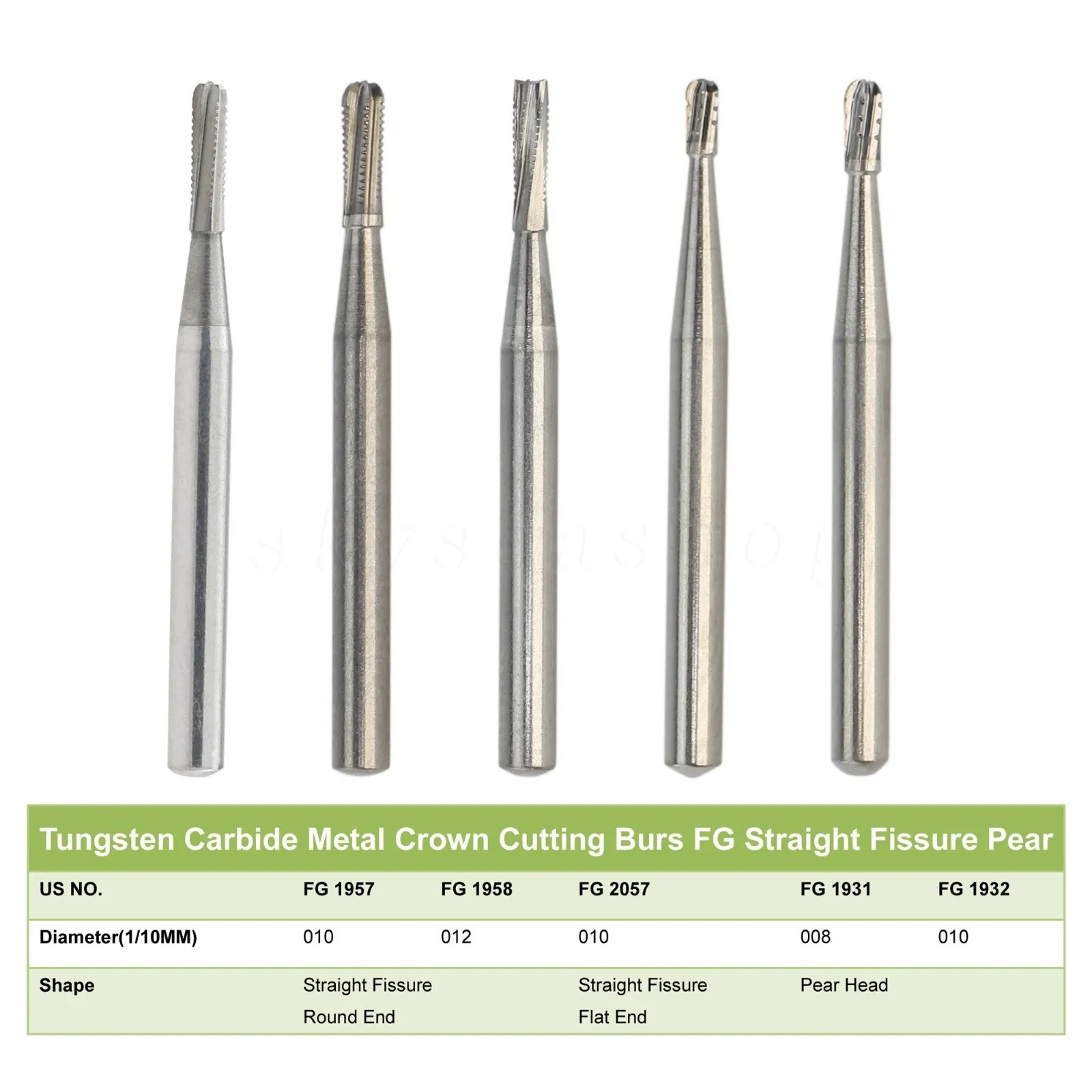 Dental Carbide Burs Drill FG 1/2/3/4/5/6/7/8 Tungsten Round High Speed Handpiece