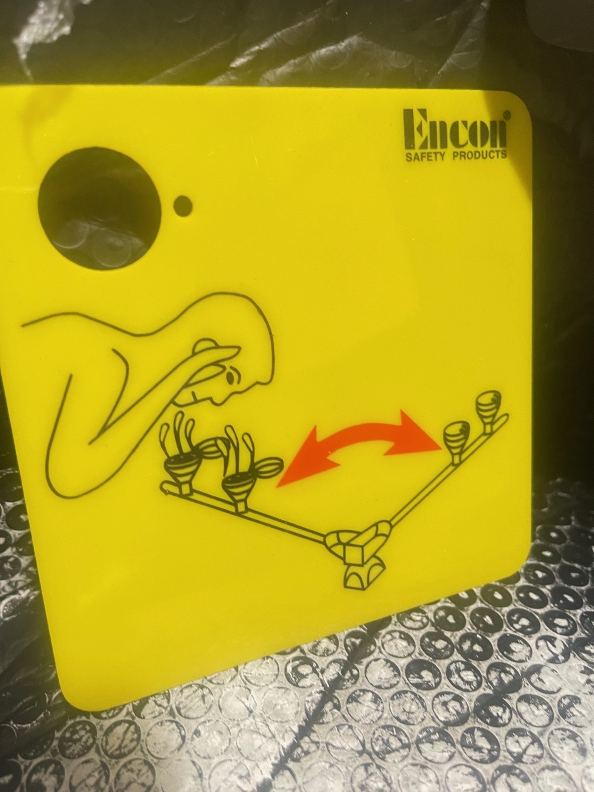 Yellow Double Sided Eyewash Station Sign 5” X 5” YELLOW SAFETY SIGN Encon(J10)