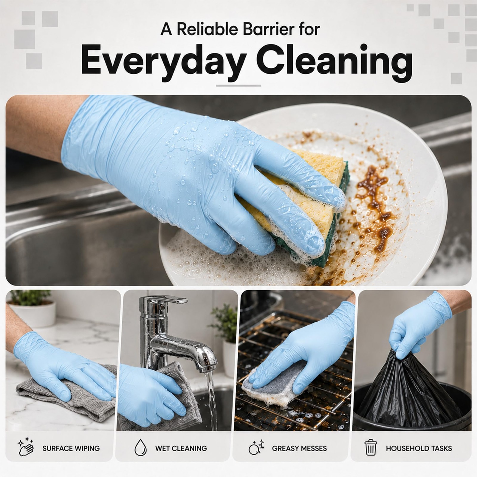 ForPro Disposable Nitrile Gloves, Chemical Resistant, Powder-Free, Latex-Free…