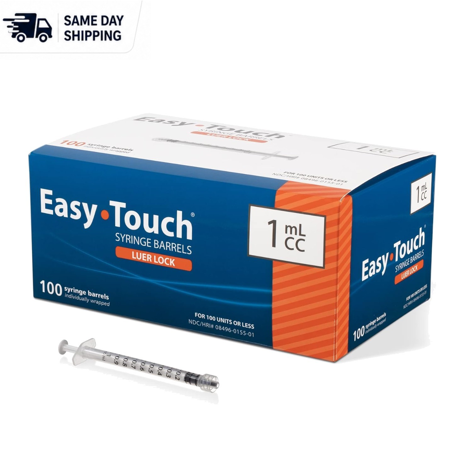 1ML Sterile Luer Lock Syringe Barrels – Pack of 100 for Accurate Fluid Delivery