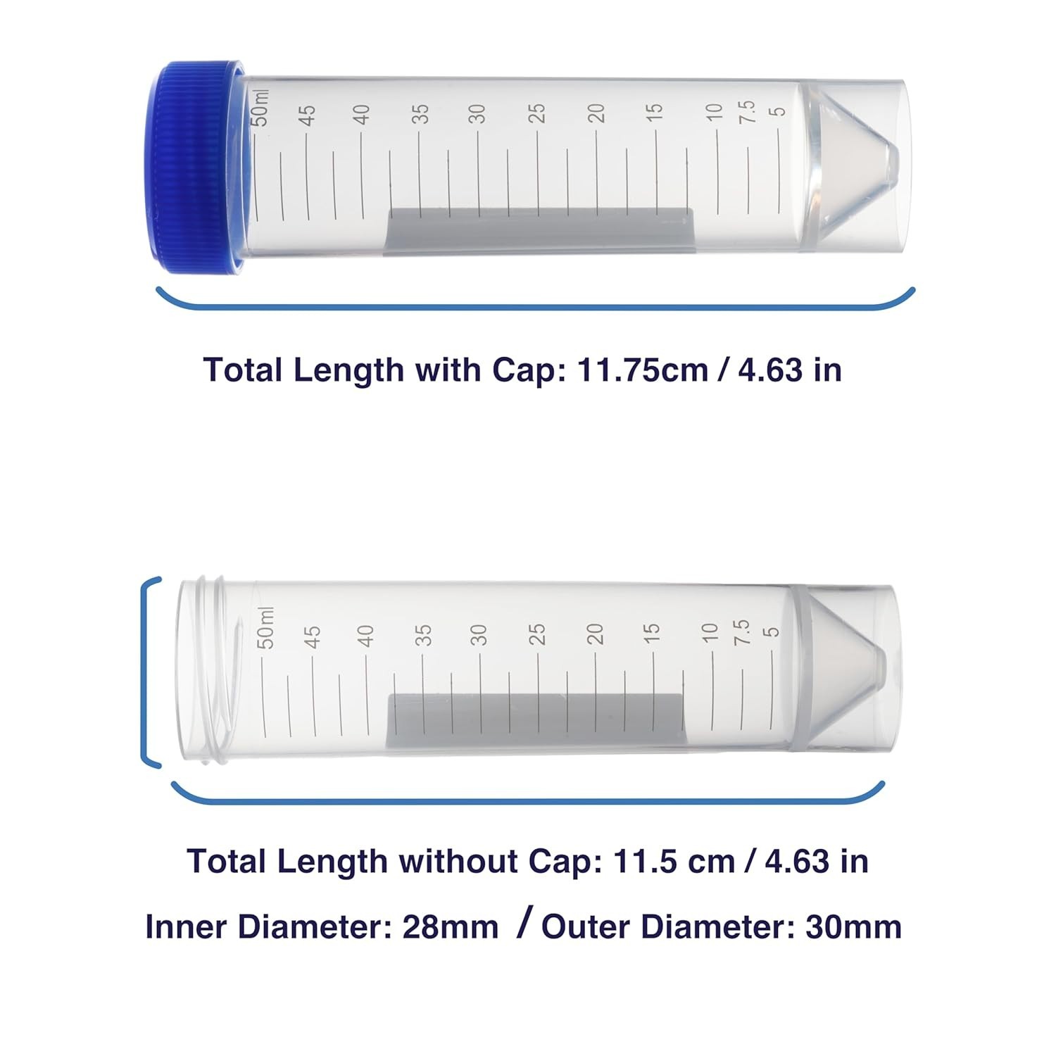 50mL Self Standing Centrifuge Tubes with Screw Cap Lid, Lab Grade Polypropyle…