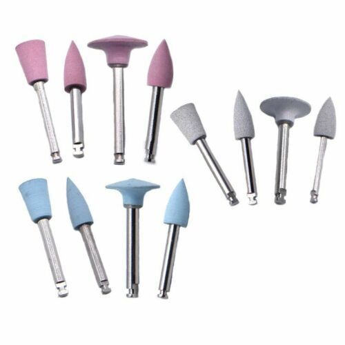 12X Dental Composite Polishing Burs Kit RA Silicone Polisher 2.35mm Contra Angle