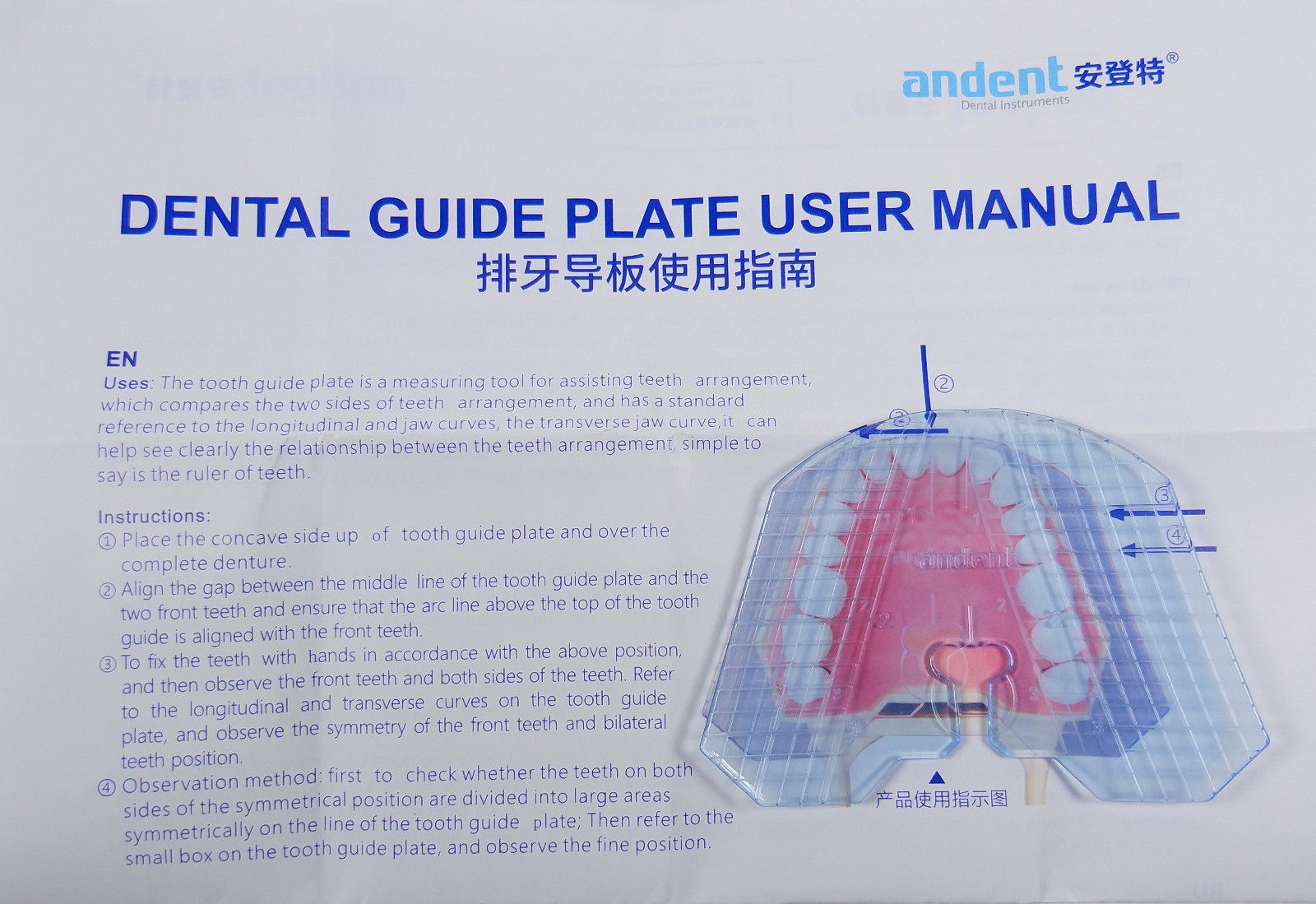 Dental Guide Template Plate Complete Denture False Teeth Arrange Articulator