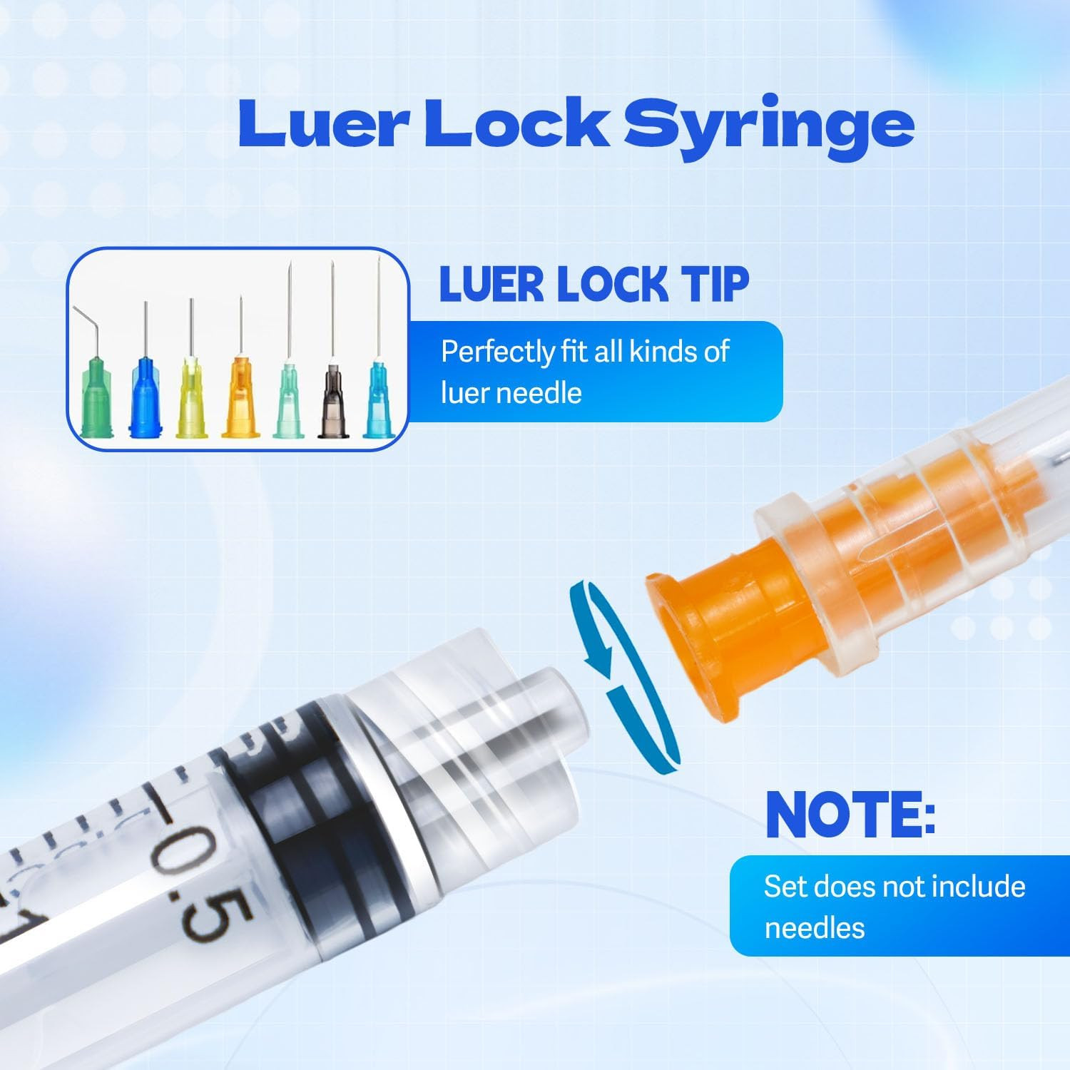 3Ml Syringes without Needles, 3Cc Luer Lock Syringe – Disposable Individually Wr