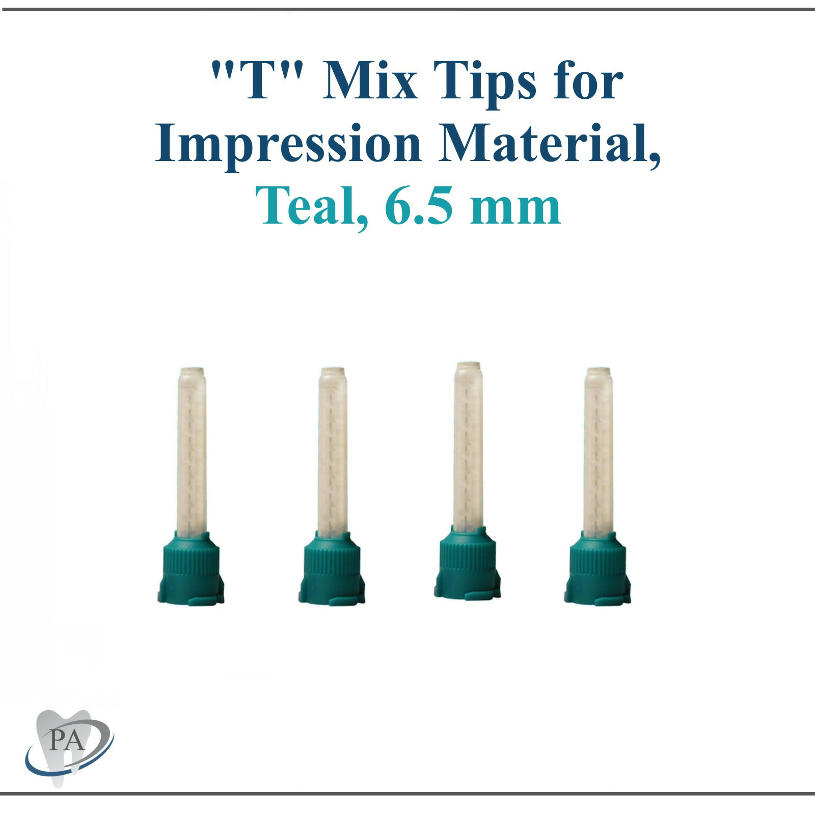 Dental «T» Mix Tips High Performance For Impression Material, Teal, 6.5 mm