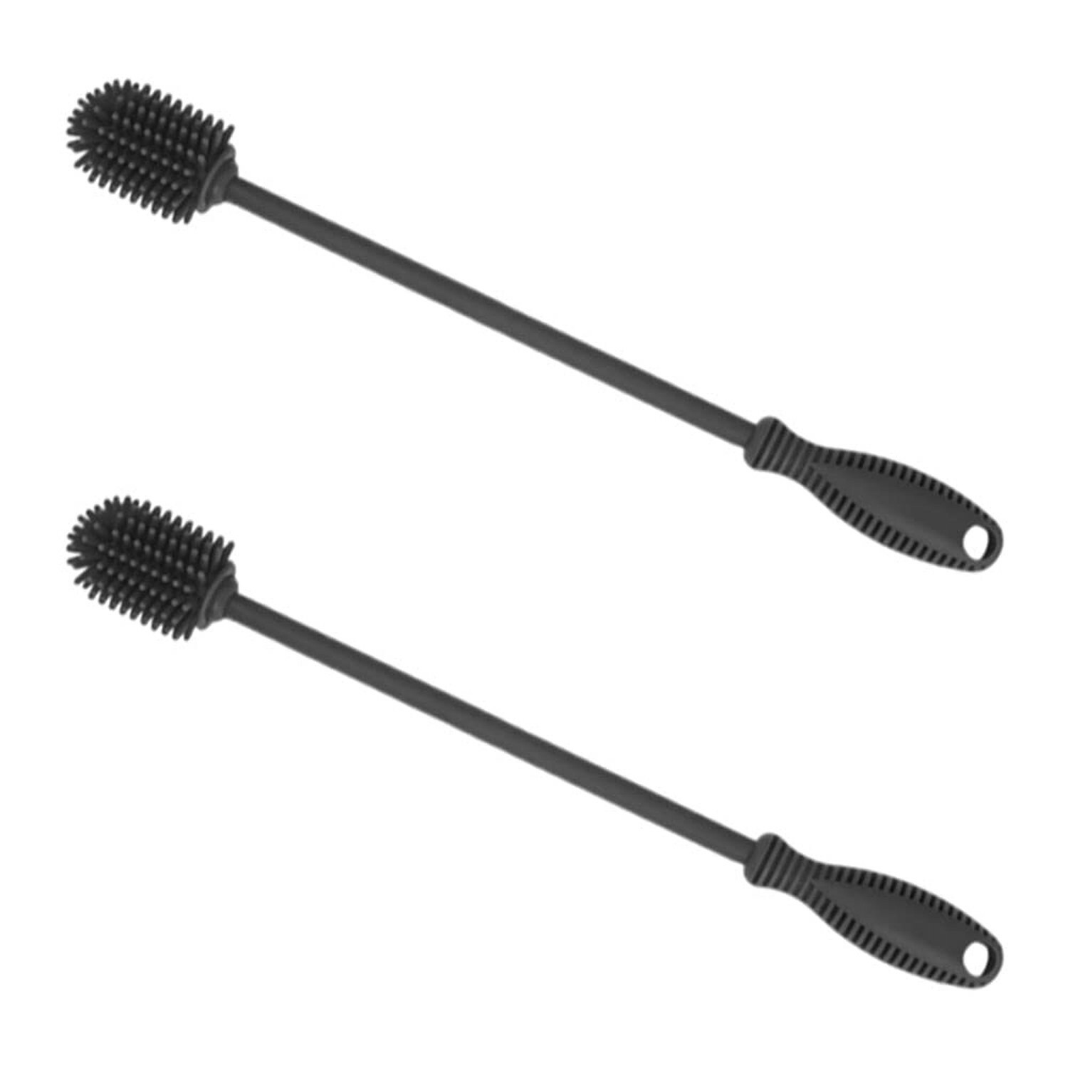 Silicone Bottle Brush, Bottle Cleaner, 12.5″, Steel Rod, Gray (Case of 100)