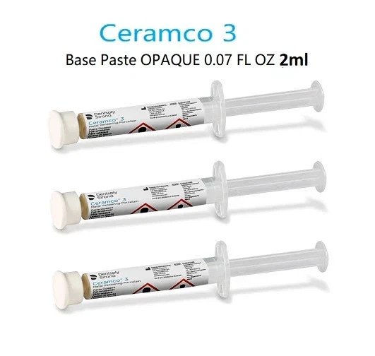 3 x Dentsply Ceramco 3 Base Paste Opaque 2ml Syr ( 0.07 FL oz. ) (FREE SHIPING)*