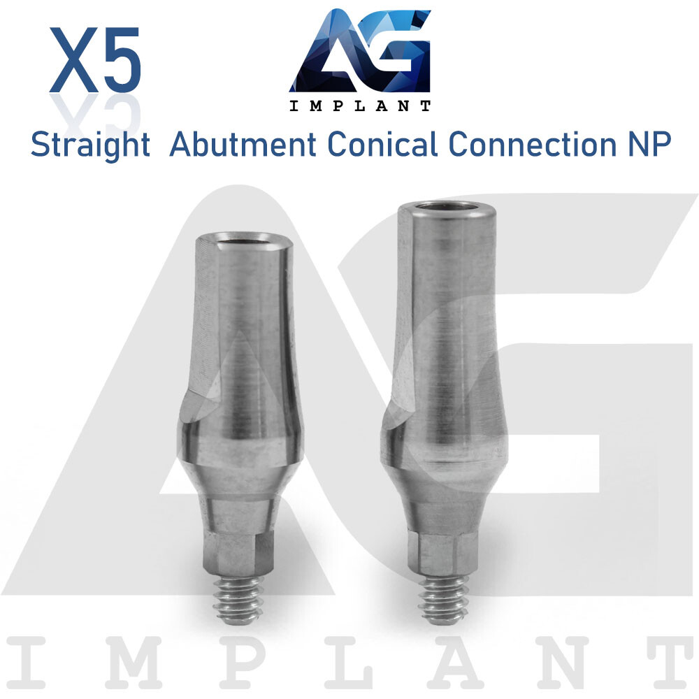 5x Dental Titanium Straight Prosthetic NP Narrow Platform Conical Hex 2.25mm