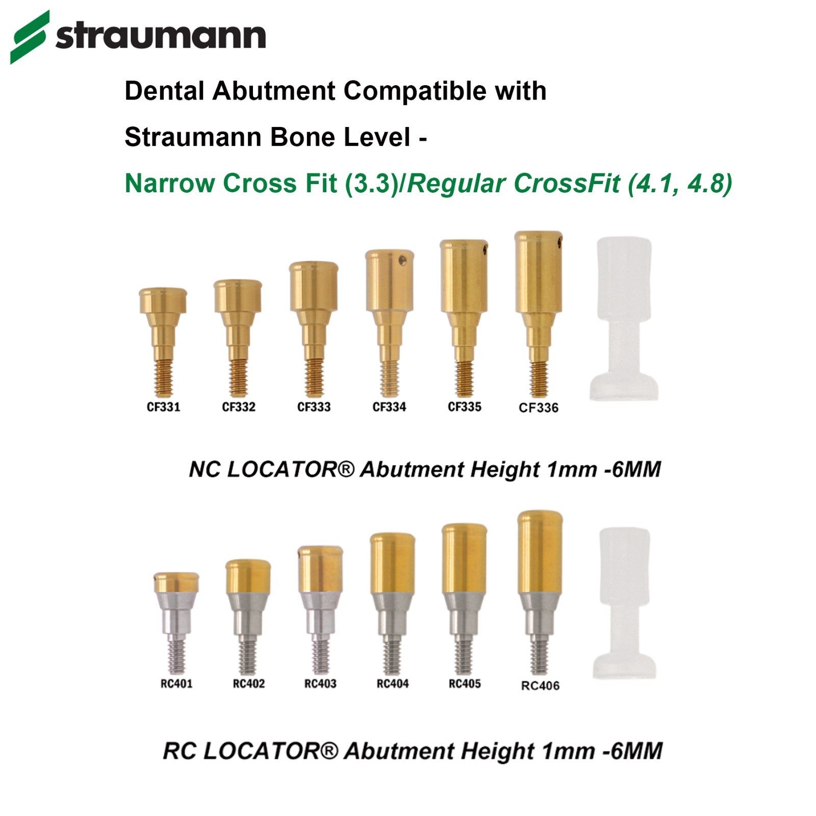 Titanium Locator Abutment Fit Straumann Bone Level NC/RC Zest Locator Compatible