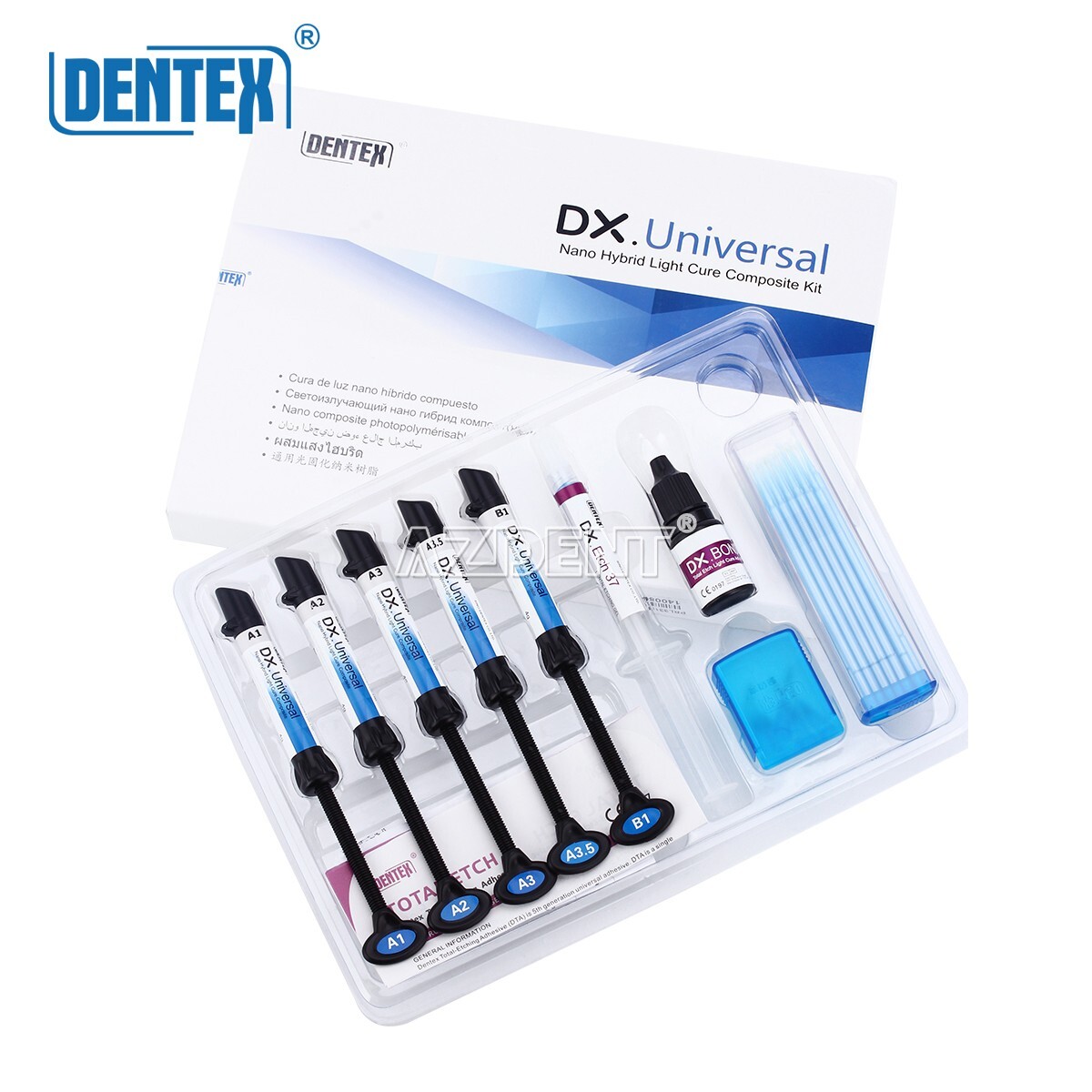 Dental Universal Light Cure Composite Resin Kit Etching Gel A1 A2 A3 A3.5 B1