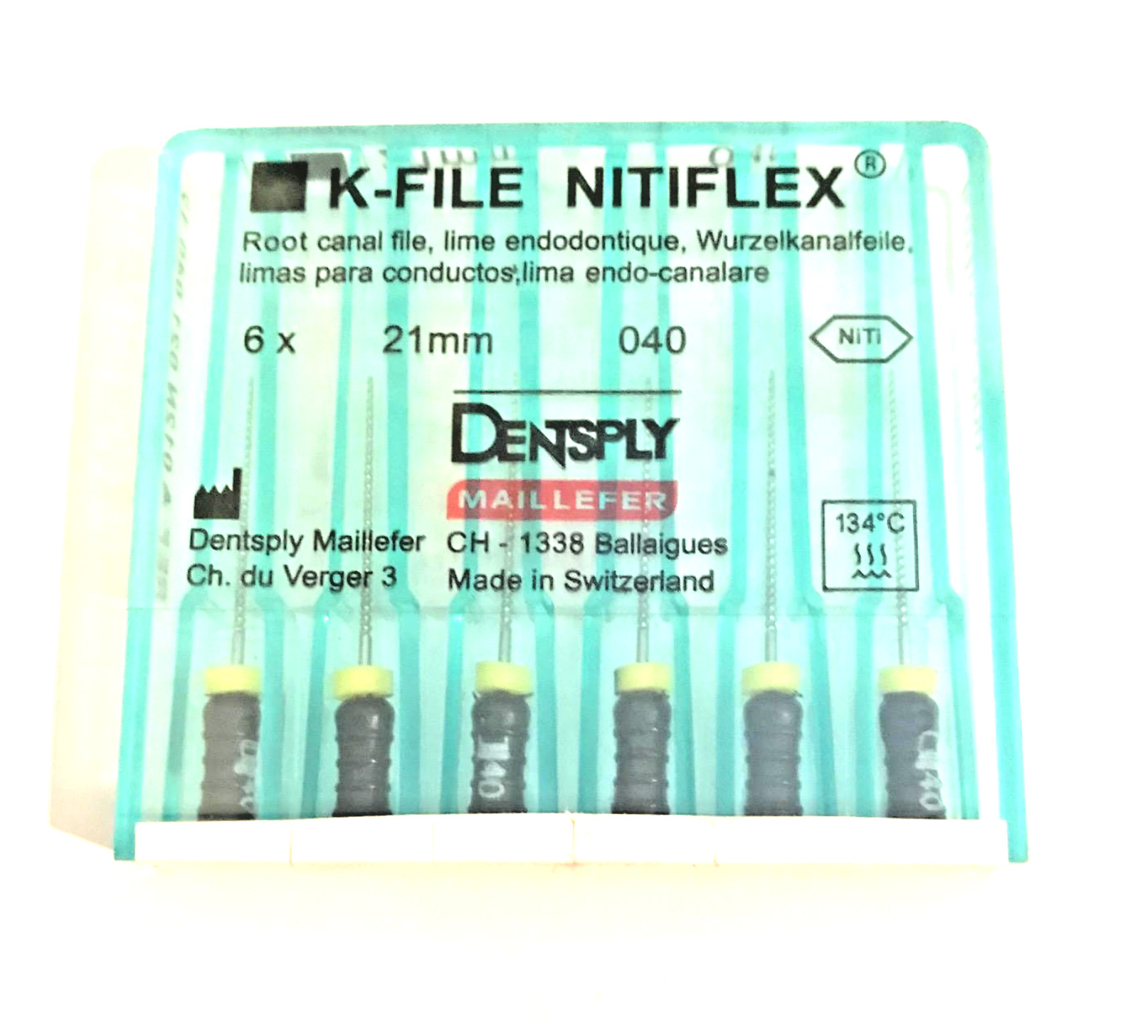 Dentsply K-File Nitiflex 040 Flexible Endo Root Canal Hand Files (10 pack) 21mm