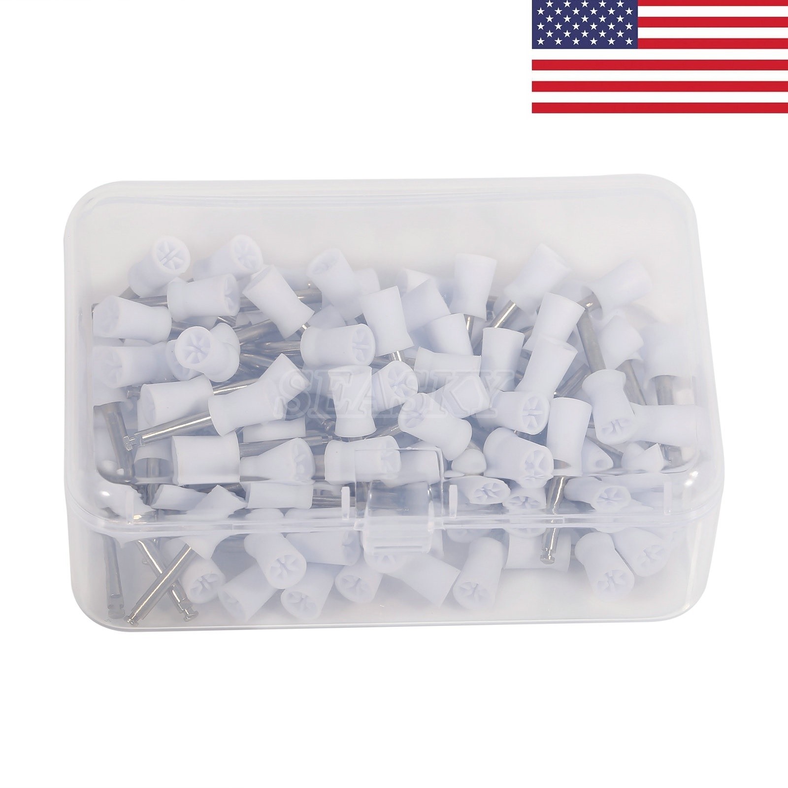 1-10 box Dental Prophy Brush Brushes Polishing Polisher Cup Cups white/blue USA